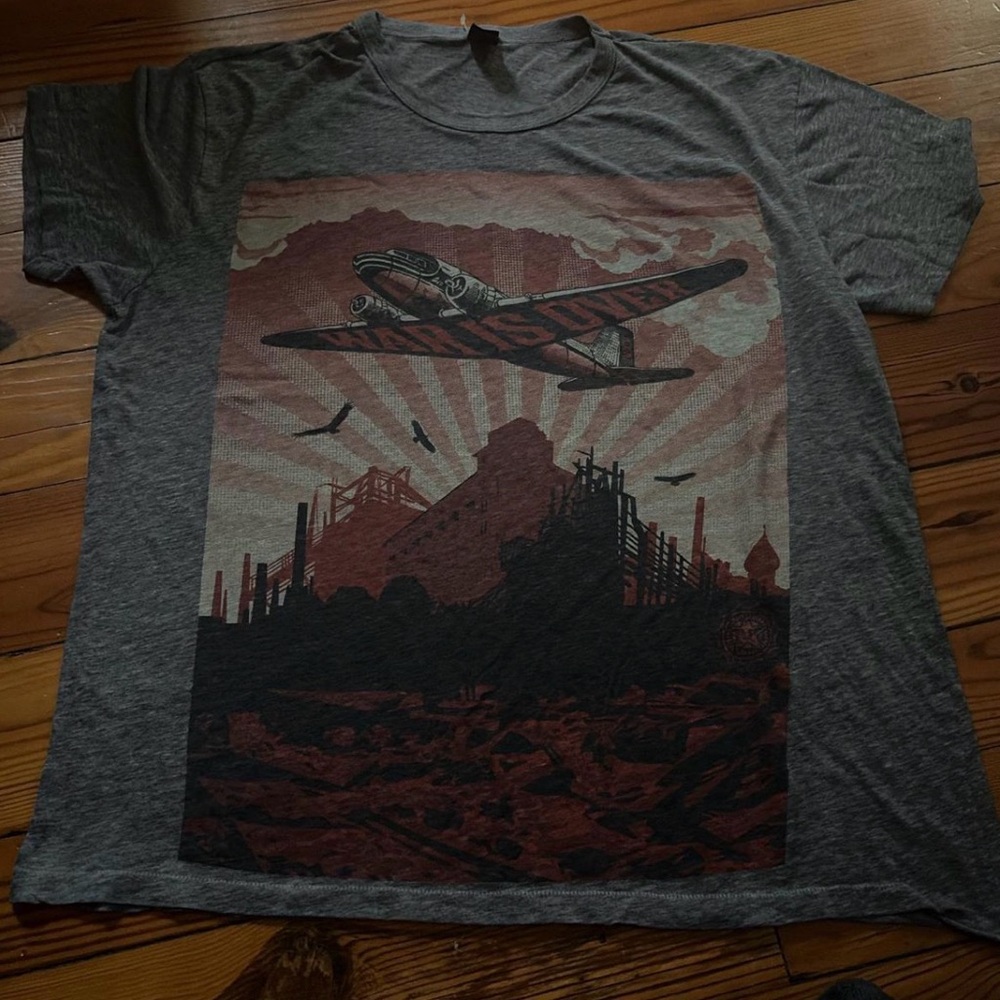 Obey Gray and Brown Graphic Men's T-Shirt